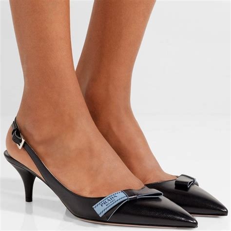 prada bow trim slingback satin pumps in green|Women’s Prada Pumps Shoes .